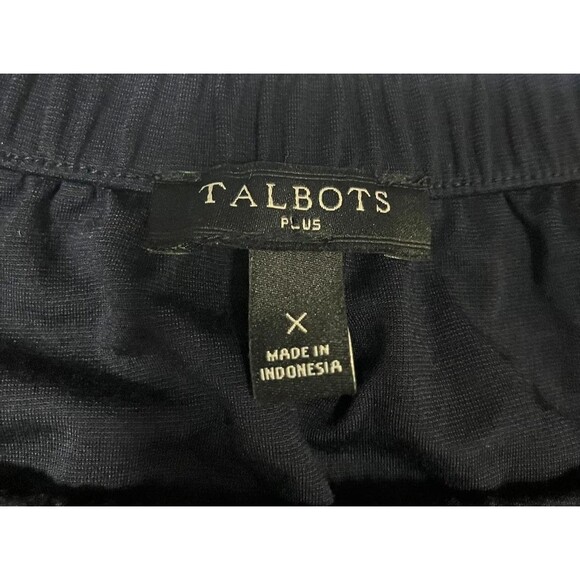 Talbots Plus Women's Size X Navy Blue Blouse Crochet Gothic  Laced 3/4 Sleeves - Picture 4 of 8